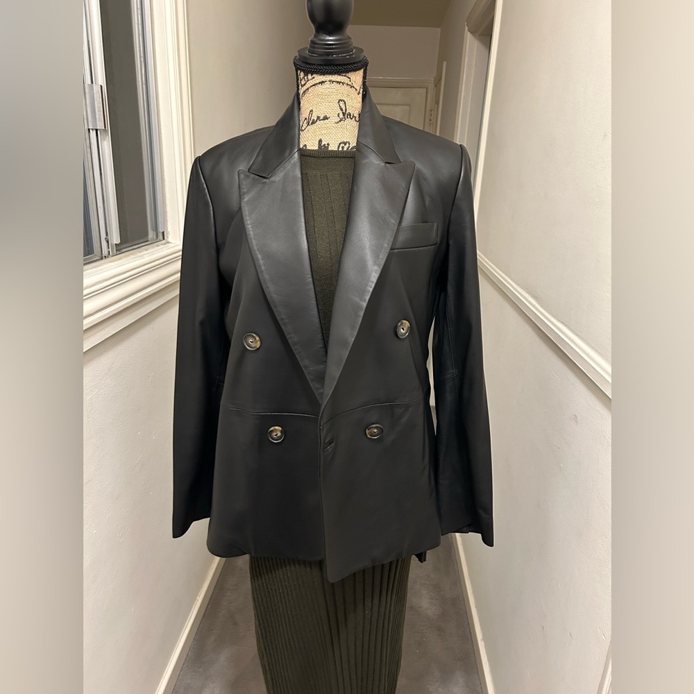 Vince Leather Blazer -8 NWT